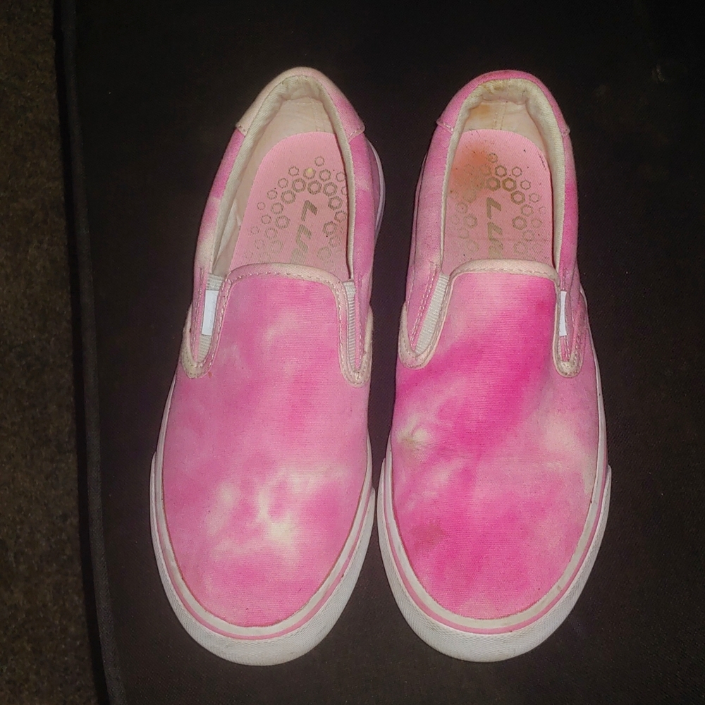Pink tie dye womens slip on lugz